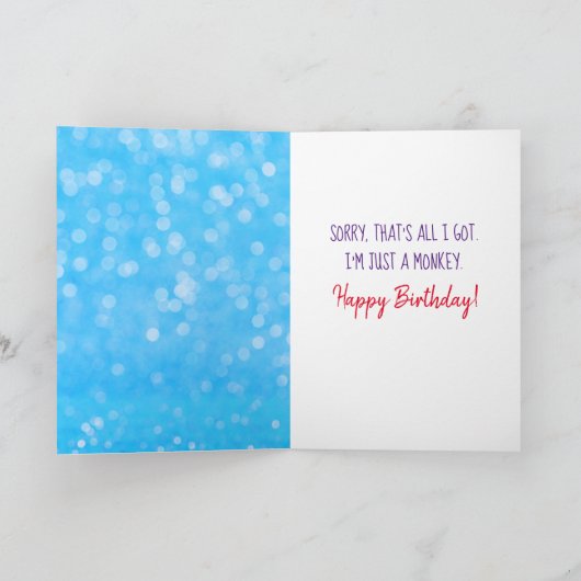 Carte Funny Singing Monkey Birthday (Intérieur)