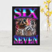 Carte Funny Six Seven 67 Meme 67 Racoon Meme Bootleg Gra (Fleur jaune)