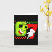 Carte Funny Six Seven 67 Meme 6 7 Christmas Elf Hand Boy (Fleur jaune)