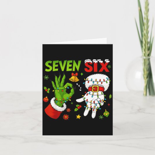Carte Funny Six Seven 67 Meme 6 7 Christmas Elf Hand Boy (Devant)