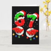 Carte Funny Six Seven 67 Meme 6 7 Christmas Santa Hand B (Fleur jaune)