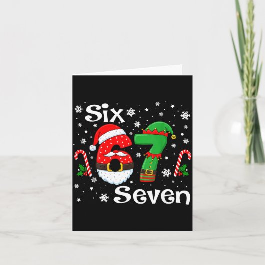 Carte Funny Six Seven 67 Meme 6 7 Elf Santa Christmas Pa (Devant)