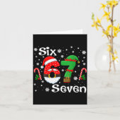 Carte Funny Six Seven 67 Meme 6 7 Elf Santa Christmas Pa (Fleur jaune)