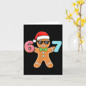 Carte Funny Six Seven 67 Meme 6 7 Gingerbread Christmas  (Fleur jaune)