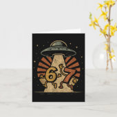 Carte Funny Six Seven 67 Meme Internet Meme Ufo Gen Alph (Fleur jaune)