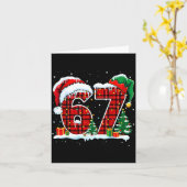 Carte Funny Six Seven 6 7 Meme 67 Christmas Red Plaid Xm (Fleur jaune)