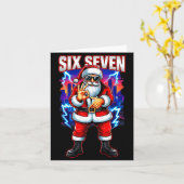 Carte Funny Six Seven 6 7 Meme 67 Santa Christmas Men Bo (Fleur jaune)
