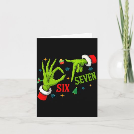 Carte Funny Six Seven 6 7 Meme Christmas Funny Hands 6 7 (Devant)