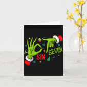 Carte Funny Six Seven 6 7 Meme Christmas Funny Hands 6 7 (Fleur jaune)