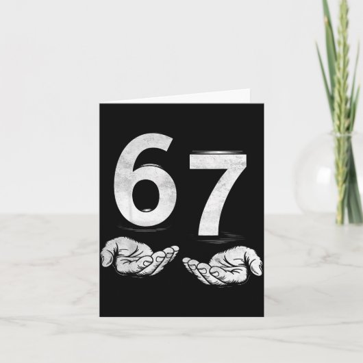 Carte Funny Six Seven 6 7 Meme Gen Alpha Slang 6 7 Hands (Devant)