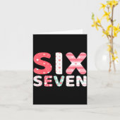 Carte Funny Six Seven 6 7 Meme Gen Alpha Slang 6 7 Valen (Fleur jaune)