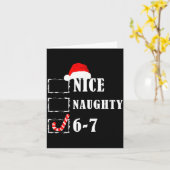 Carte Funny Six Seven 6-7 Meme Nice Naughty 67 Christmas (Fleur jaune)