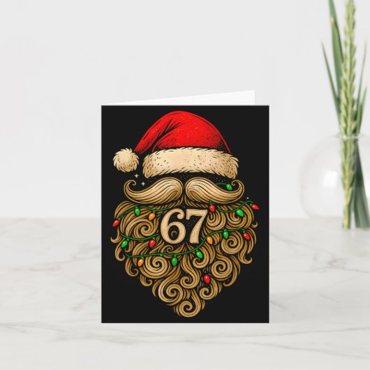 Carte Funny Six Seven 6 7 Meme Santa Beard Christmas Men (Devant)
