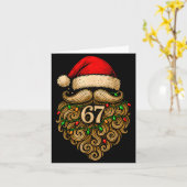 Carte Funny Six Seven 6 7 Meme Santa Beard Christmas Men (Fleur jaune)