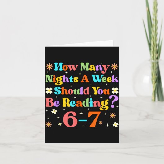 Carte Funny Six Seven 6 7 Meme Teacher Design Reading 6- (Devant)