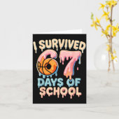 Carte Funny Six Seven 6 7 Meme Z Gen I Survived 67 Days (Fleur jaune)