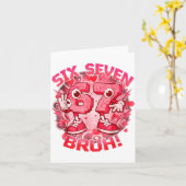 Carte Funny Six Seven Bruh 67 Brainrot Meme Valentine's (Fleur jaune)