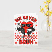 Carte Funny Six Seven Bruh 6 7 Meme Valentines Heart Boy (Fleur jaune)