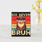 Carte Funny Six Seven Bruh 6 7 Otter Meme Kids Boys Men  (Fleur jaune)