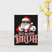 Carte Funny Six Seven Bruh Santa Meme Christmas 67 (Fleur jaune)