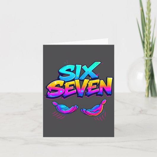 Carte Funny Six Seven Design Graphic 67 6 7 Meme Hands G (Devant)