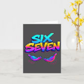 Carte Funny Six Seven Design Graphic 67 6 7 Meme Hands G (Fleur jaune)