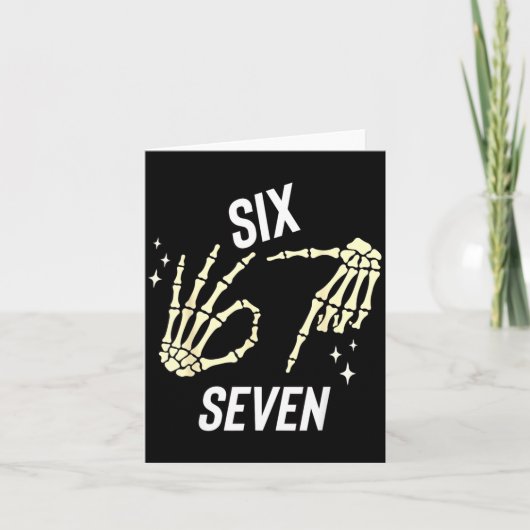 Carte Funny Six Seven Gen Alpha Slang Meme 6 7 Skeleton (Devant)