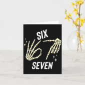 Carte Funny Six Seven Gen Alpha Slang Meme 6 7 Skeleton (Fleur jaune)