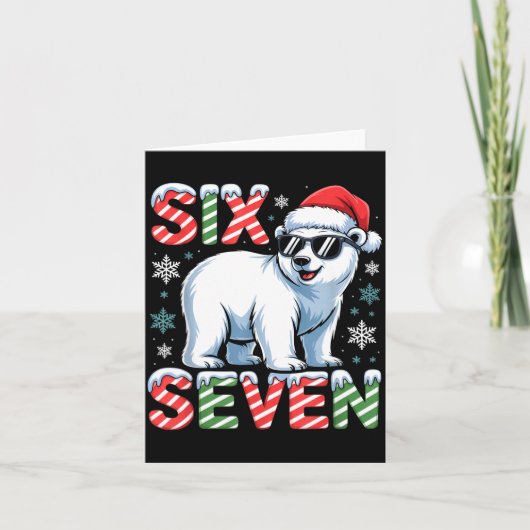 Carte Funny Six Seven Lar Bear Christmas 67 Santa Hat Wi (Devant)