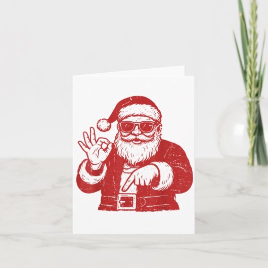 Carte Funny Six Seven Meme 67 Christmas Brainrot Santa C (Devant)