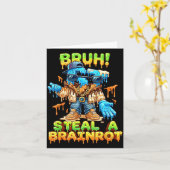 Carte Funny Six Seven Meme - Bruh Steal A Brainrot - Fun (Fleur jaune)