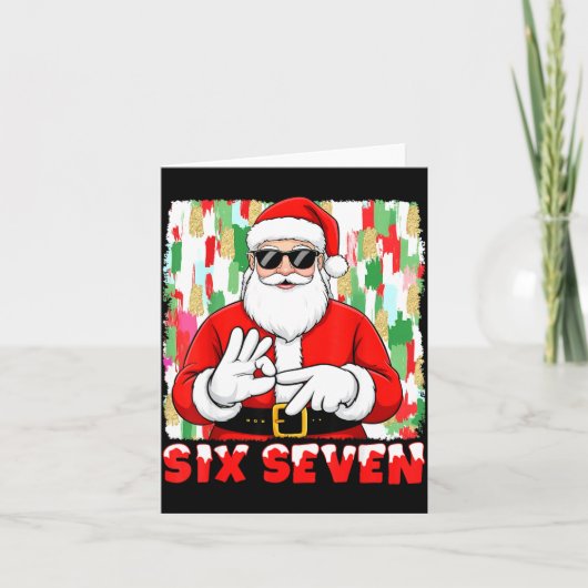 Carte Funny Six Seven Meme Christmas Santa Saying 6 7 Bo (Devant)