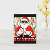 Carte Funny Six Seven Meme Christmas Santa Saying 6 7 Bo (Fleur jaune)