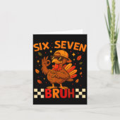 Carte Funny Six Seven Meme Turkey Kids Bruh, 67 Thanksgi (Devant)