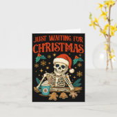 Carte Funny Skeleton Christmas (Fleur jaune)