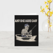 Carte Funny Skeleton Fishing Just One More Cast Quote  (Fleur jaune)
