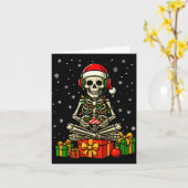 Carte Funny Skeleton Game Controller Xmas Lights Men Wom (Fleur jaune)
