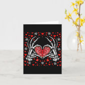 Carte Funny Skeleton Hand Heart Valentines Day Bones Lov (Fleur jaune)
