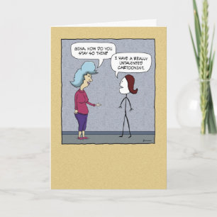 Carte Funny Skinny comme bâton Anniversaire