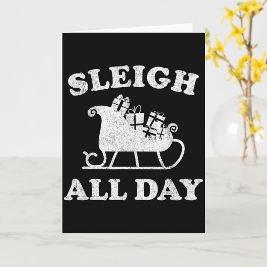 Carte Funny Sleigh All Day Christmas In July Retro Vinta (Fleur jaune)
