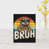 Carte Funny Sloth Graphic Meme Lover Bruh Sloth Lovers  (Fleur jaune)