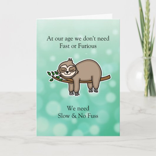 Carte Funny Sloth Joyeux anniversaire (Devant)