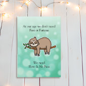 Carte Funny Sloth Joyeux anniversaire