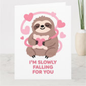 Carte Funny Sloth Love Valentine Greeting Card (Devant)