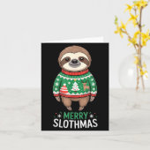 Carte Funny Sloth Lover Christmas Merry Slothmas Ugly Ho (Fleur jaune)