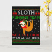 Carte Funny Sloth Running Team Xmas Lights Ugly Sloth Ch (Fleur jaune)
