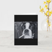 Carte Funny Smoking Dog Meme Cigarette Gen Z Meme Dog Lo (Fleur jaune)