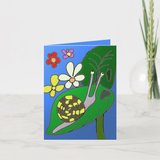 Carte Funny Snail modifiable (Devant)
