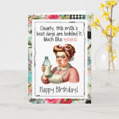 Carte Funny Snarky Birthday Card Best Days Behind You (Fleur jaune)