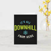 Carte Funny Snowboard (Fleur jaune)